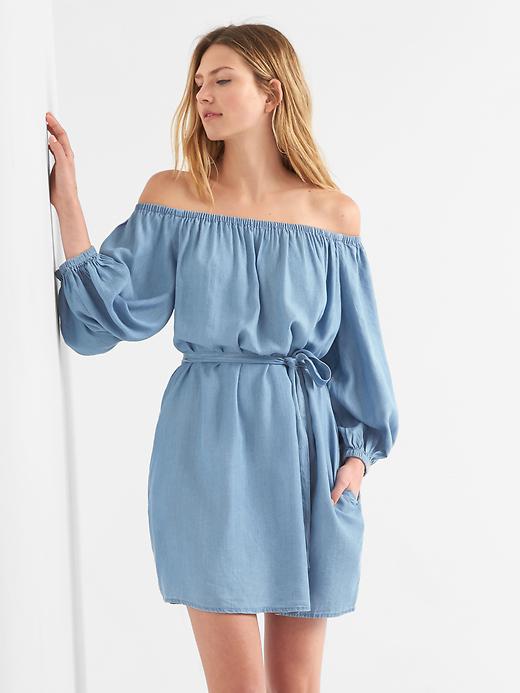 Image number 1 showing, TENCEL&#153 off-shoulder tie dress