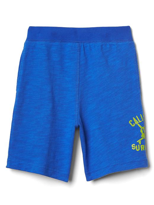 2 of 8 showing, with the color bristol blue of product Beachside pull-on slub shorts
