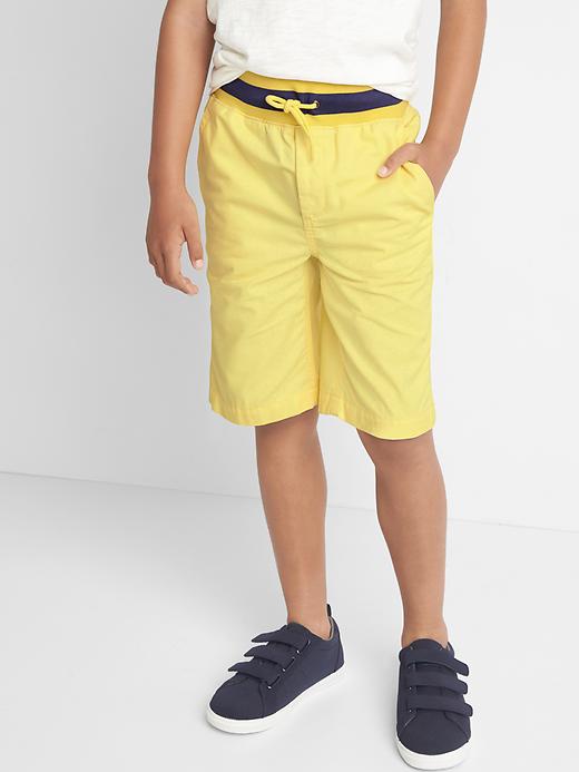 1 of 8 showing, with the color lemon drop yellow of product Pull-on twill shorts