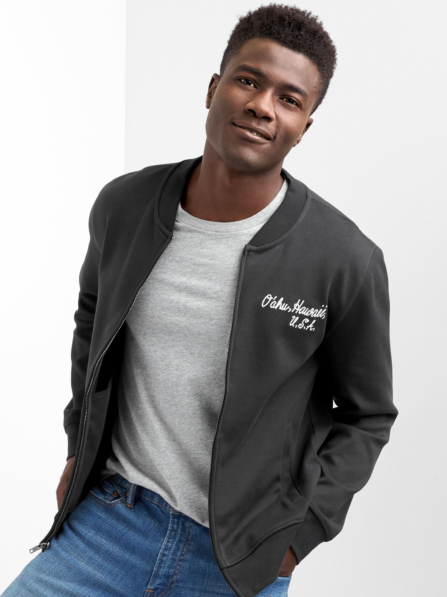 Oahu embroidery bomber jacket Gap