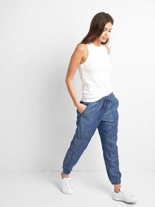 Image number 3 showing, TENCEL&#153 seamed joggers