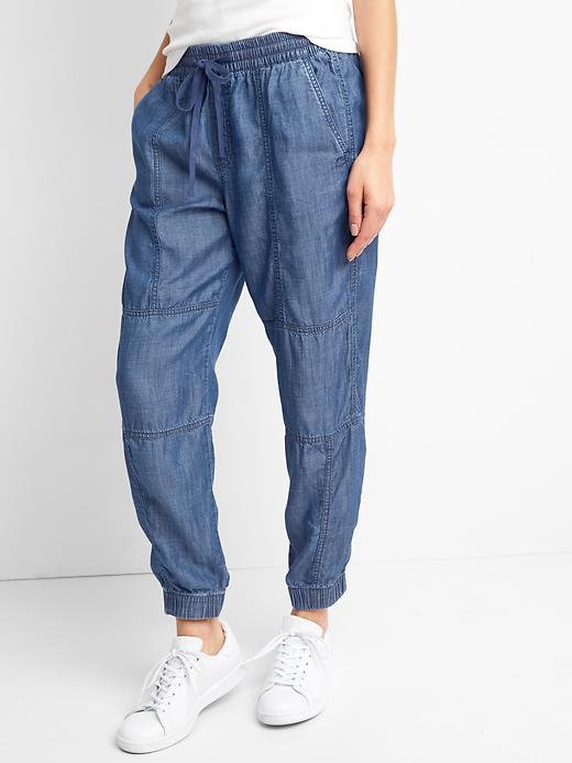 Image number 5 showing, TENCEL&#153 seamed joggers
