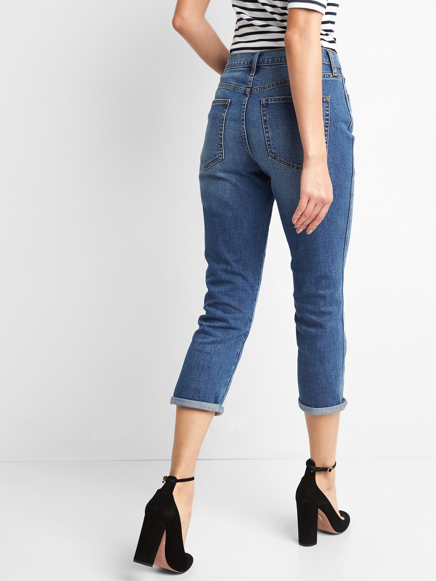 Super high rise best girlfriend crop jeans Gap