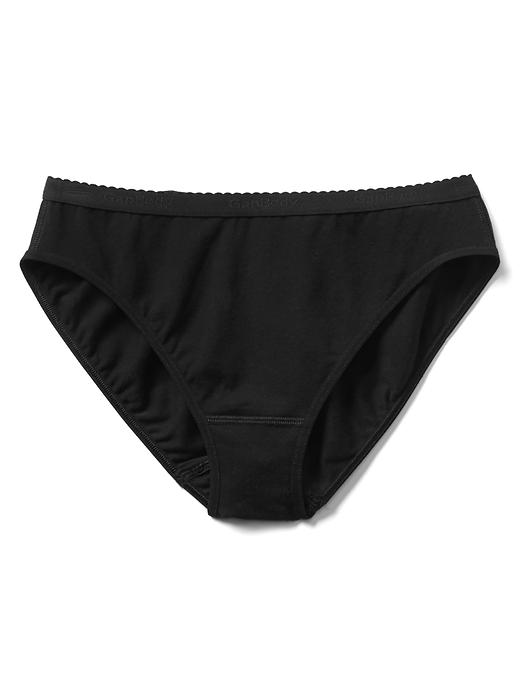 1 of 8 showing, with the color true black of product Stretch Cotton High Leg Brief