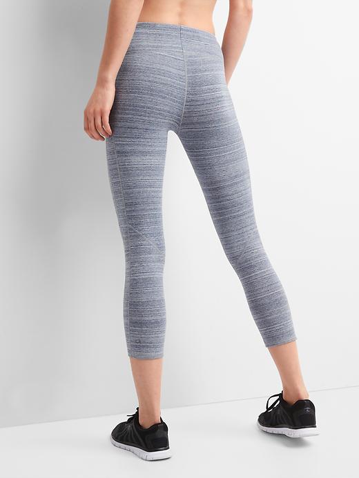 2 of 8 showing, with the color light gray heather of product GFast Spacedye Capris in Performance Cotton