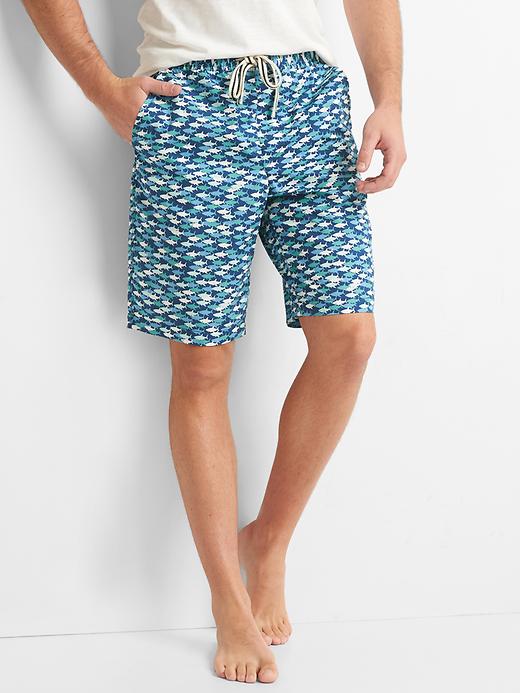 Poplin print sleep shorts (10") Gap