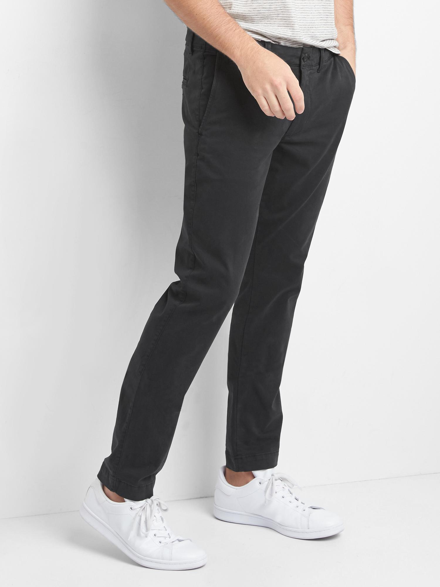 Vintage wash khakis in discount slim fit with gapflex