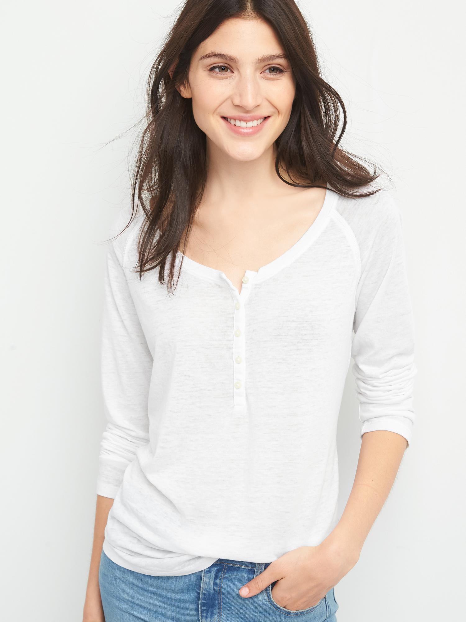 Burnout long sleeve henley Gap