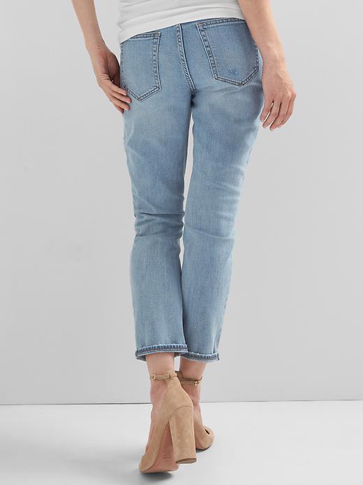 Maternity full panel destructed best girlfriend jeans Gap