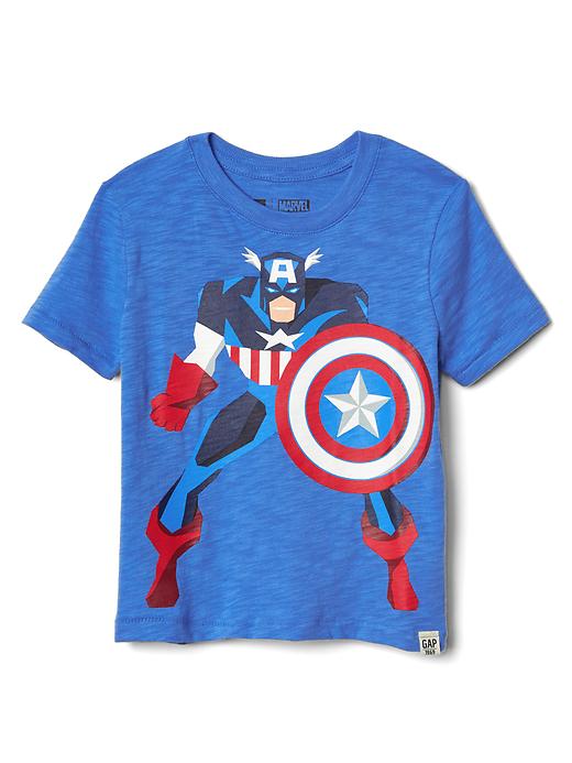 1 of 8 showing, with the color tile blue of product babyGap &#124 Marvel© superhero slub tee
