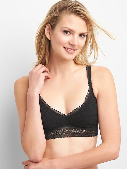1 of 8 showing, with the color true black of product Supersoft lace bralette