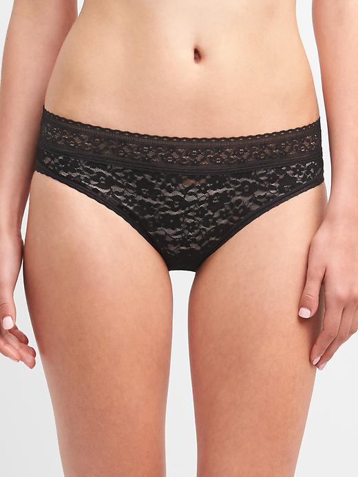 2 of 8 showing, with the color true black of product Supersoft lace bikini
