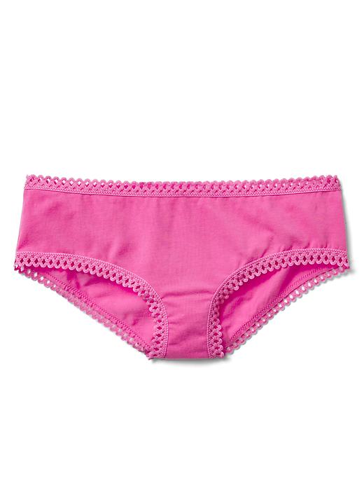 1 of 8 showing, with the color happy pink of product Crochet trim hipster