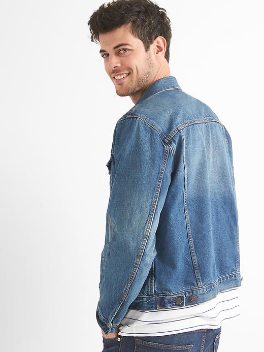 2 of 8 showing, with the color medium indigo of product Icon Denim Jacket