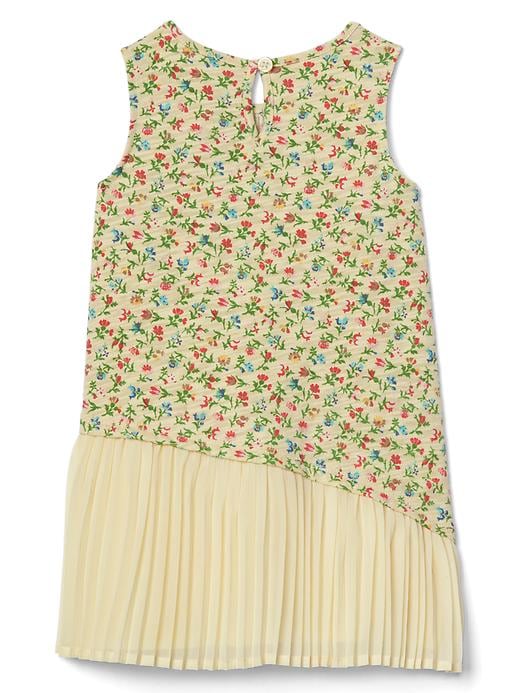 2 of 8 showing, with the color yellow floral of product Print asymmetrical pleat dress