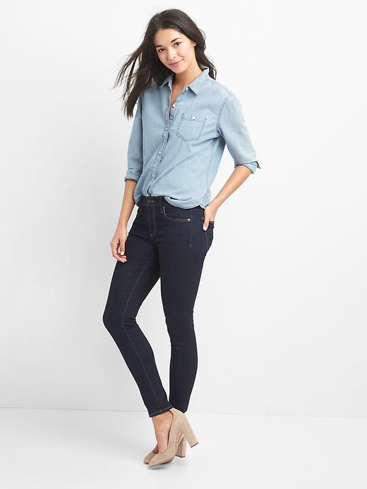 Image number 3 showing, Mid Rise True Skinny Jeans