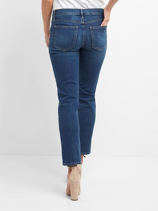 Image number 2 showing, Mid Rise Real Straight Jeans