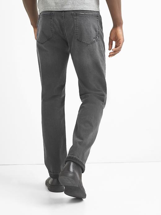 2 of 8 showing, with the color washed black of product Athletic Taper Jeans With Gapflex