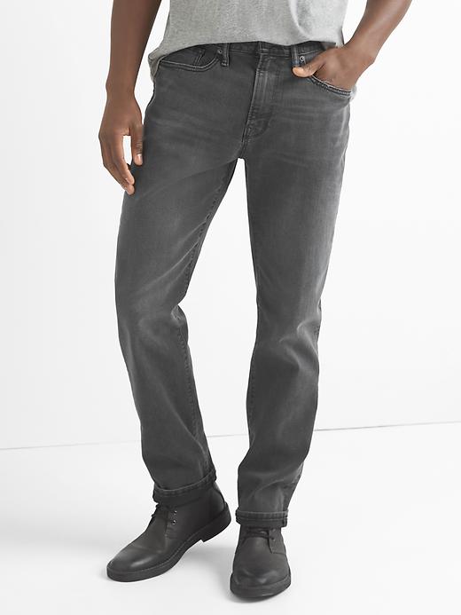 1 of 8 showing, with the color washed black of product Athletic Taper Jeans With Gapflex