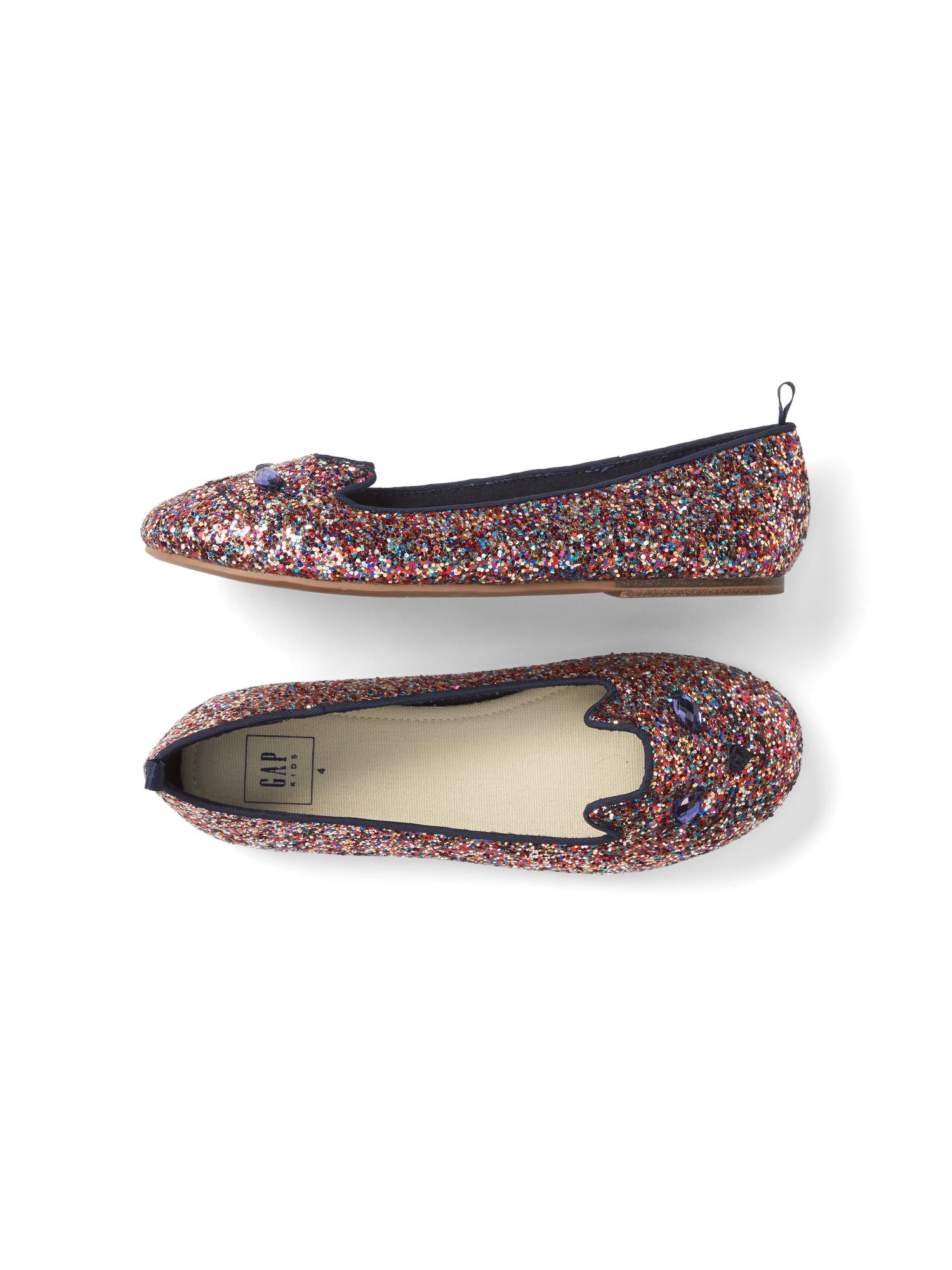 Glitter Cat Ballet Flats Gap