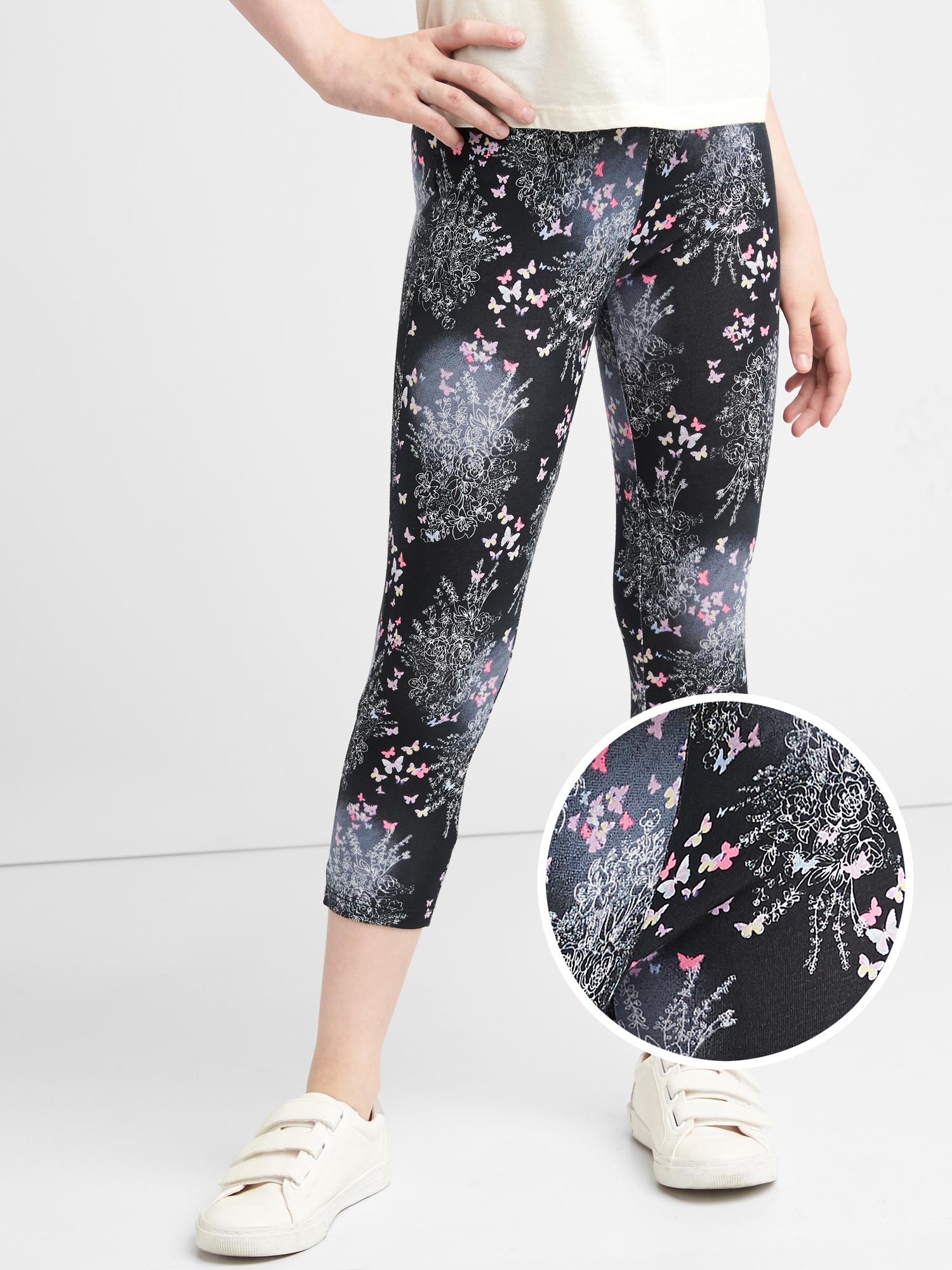 Print stretch jersey capris Gap