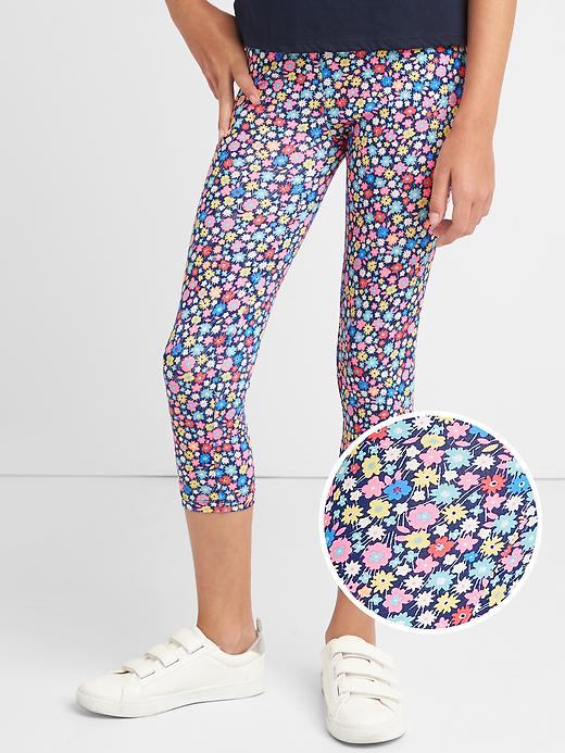 Print stretch jersey capris Gap