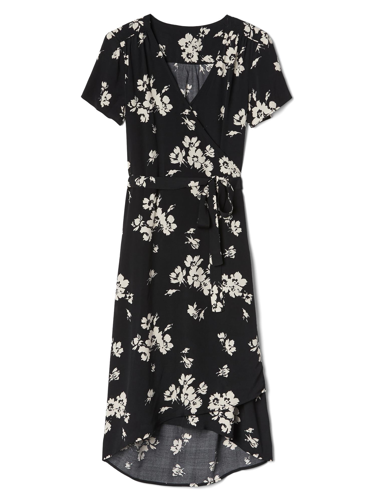 Floral midi wrap dress Gap