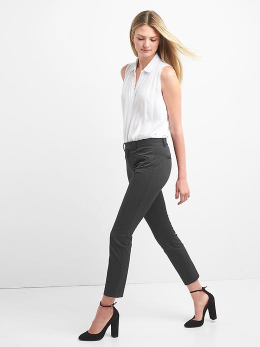 Image number 3 showing, Skinny Ankle Pants in Heathered Twill