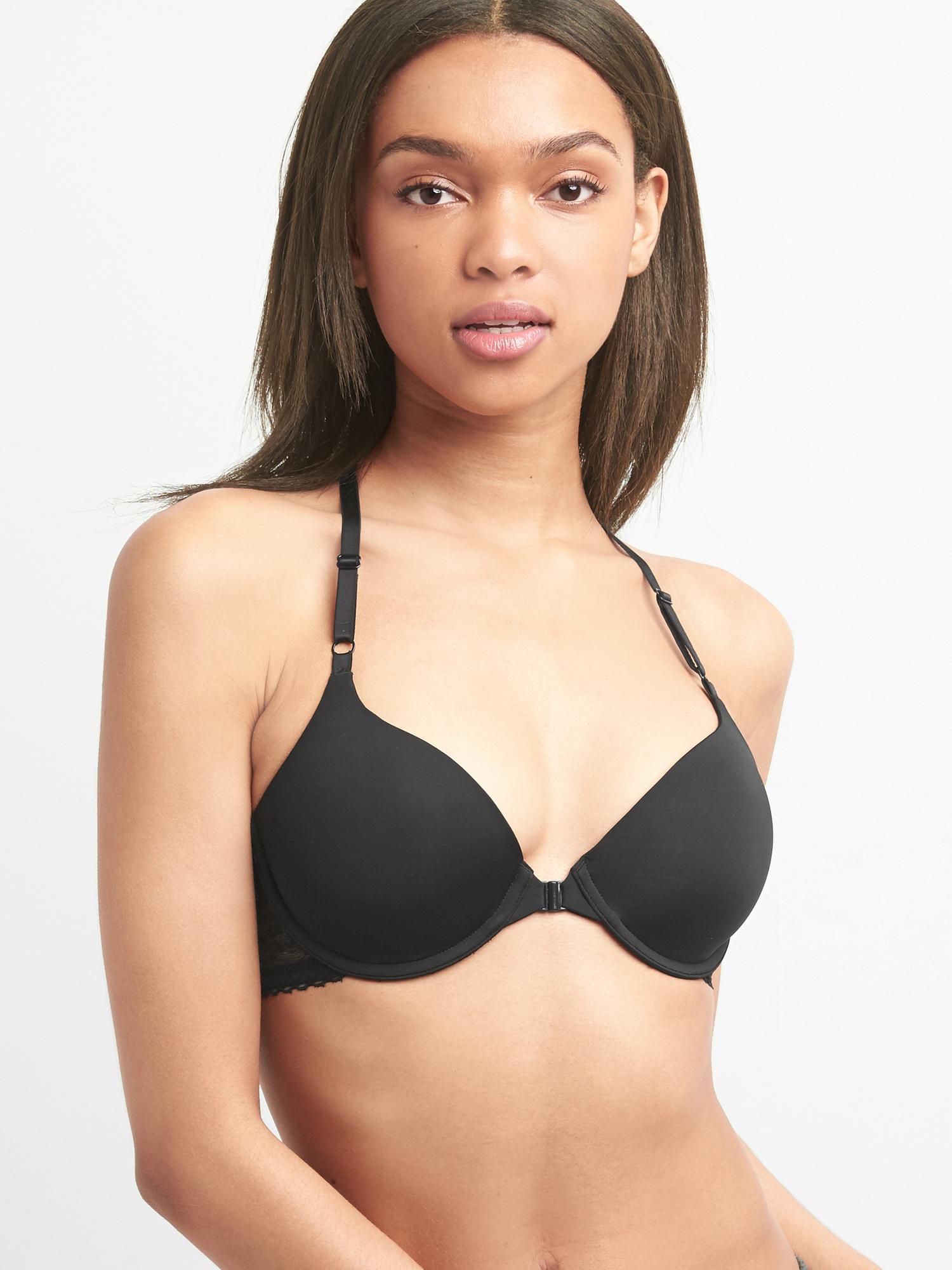 Front close lace t-shirt bra