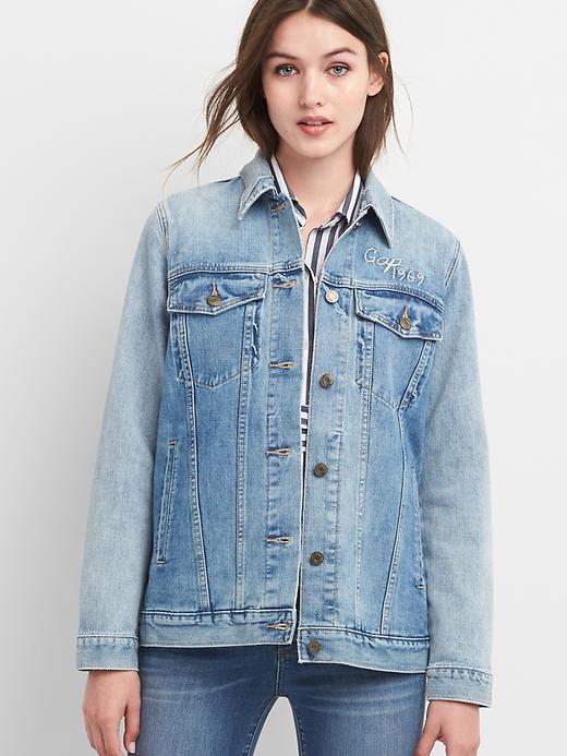 Oversize Icon logo denim jacket | Gap