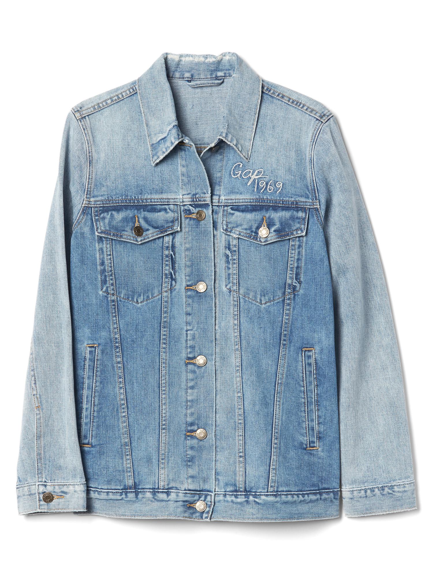 Oversize Icon logo denim jacket | Gap