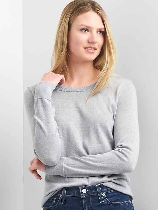 Image number 1 showing, Crewneck Pullover Sweater in Merino Wool