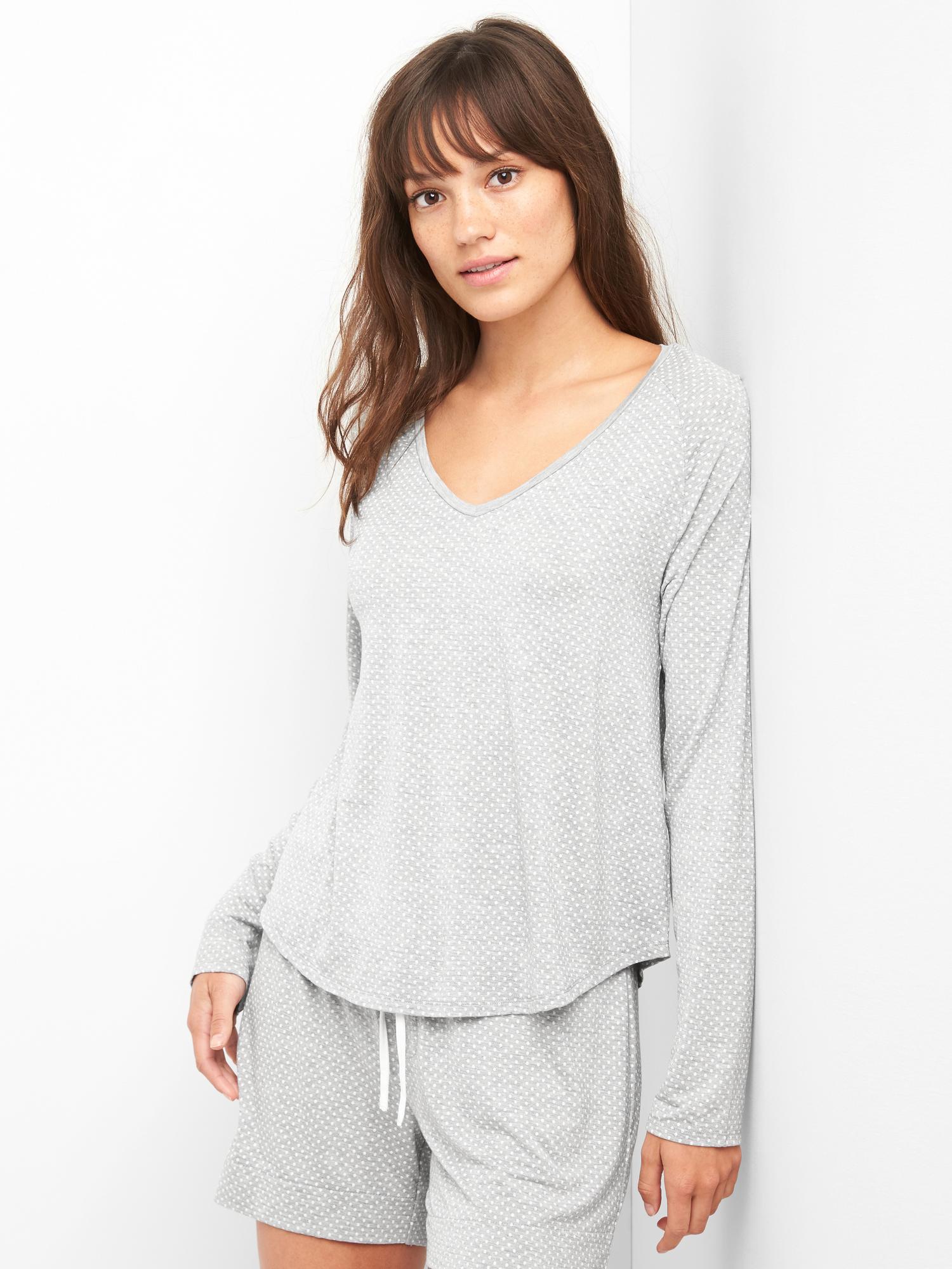 Long Sleeve Sleep TShirt in Modal Gap