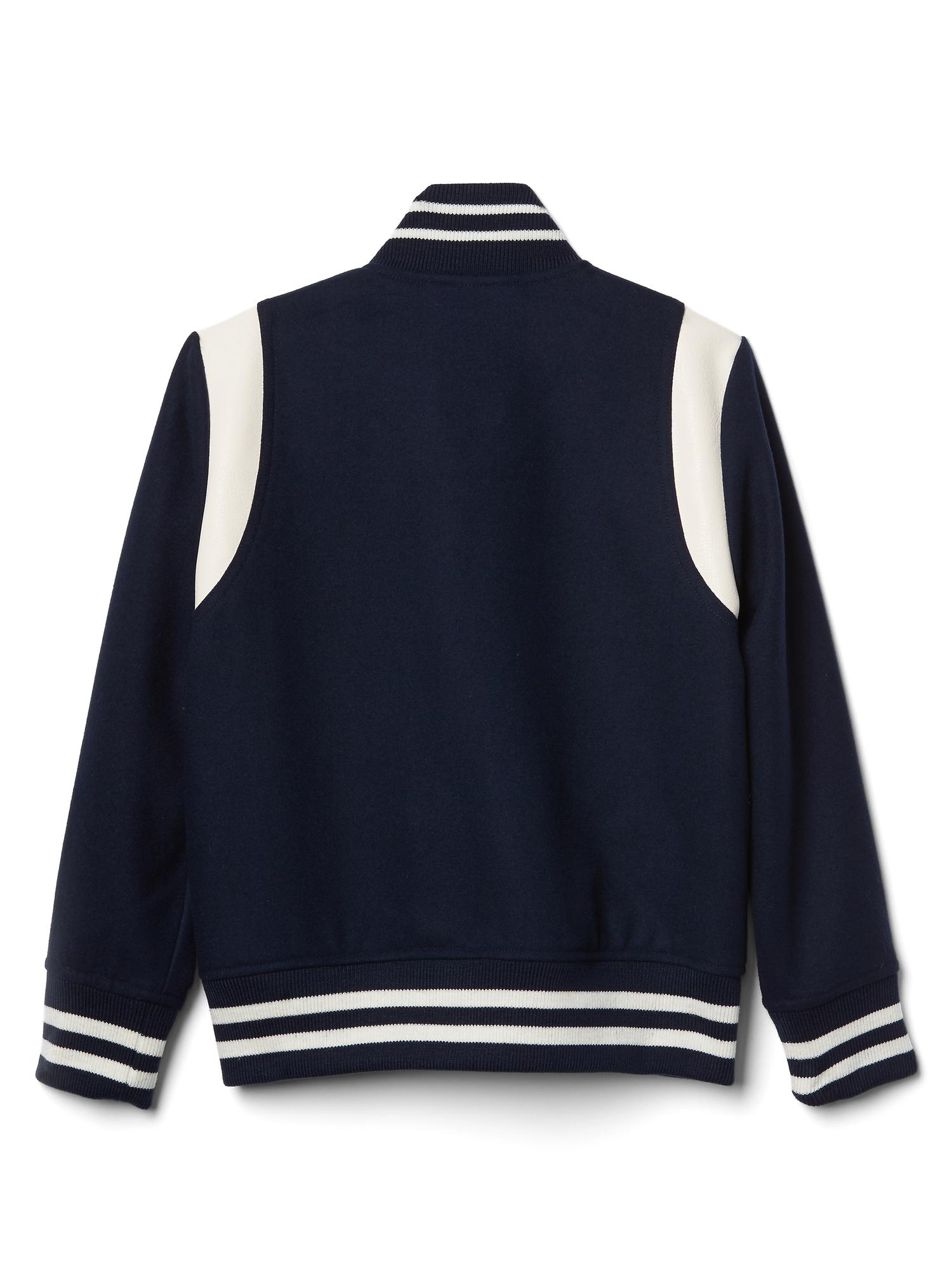 Woolblend varsity jacket Gap