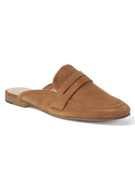 View large product image 1 of 2. Leather loafer mules