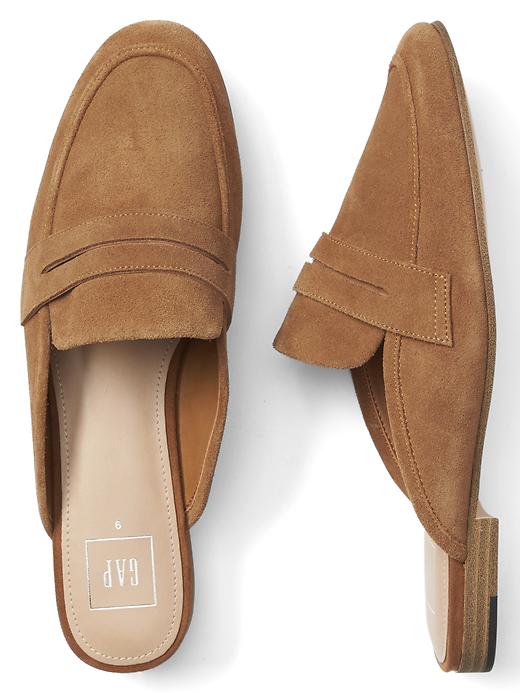 View large product image 2 of 2. Leather loafer mules