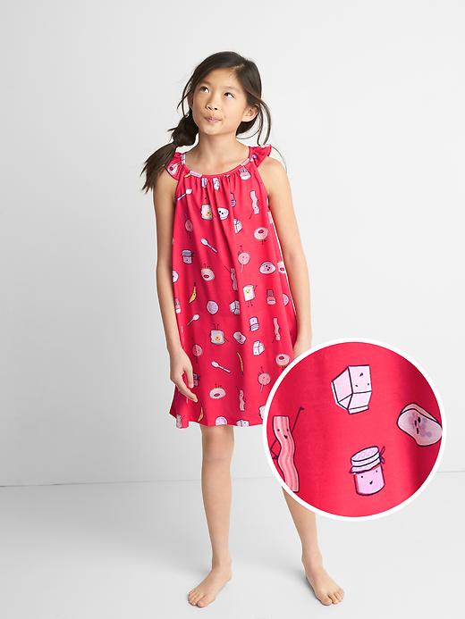 Print flutter nightgown Gap