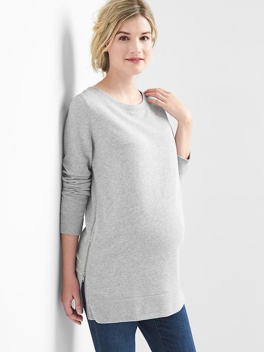 Maternity zipside sweatshirt tunic Gap