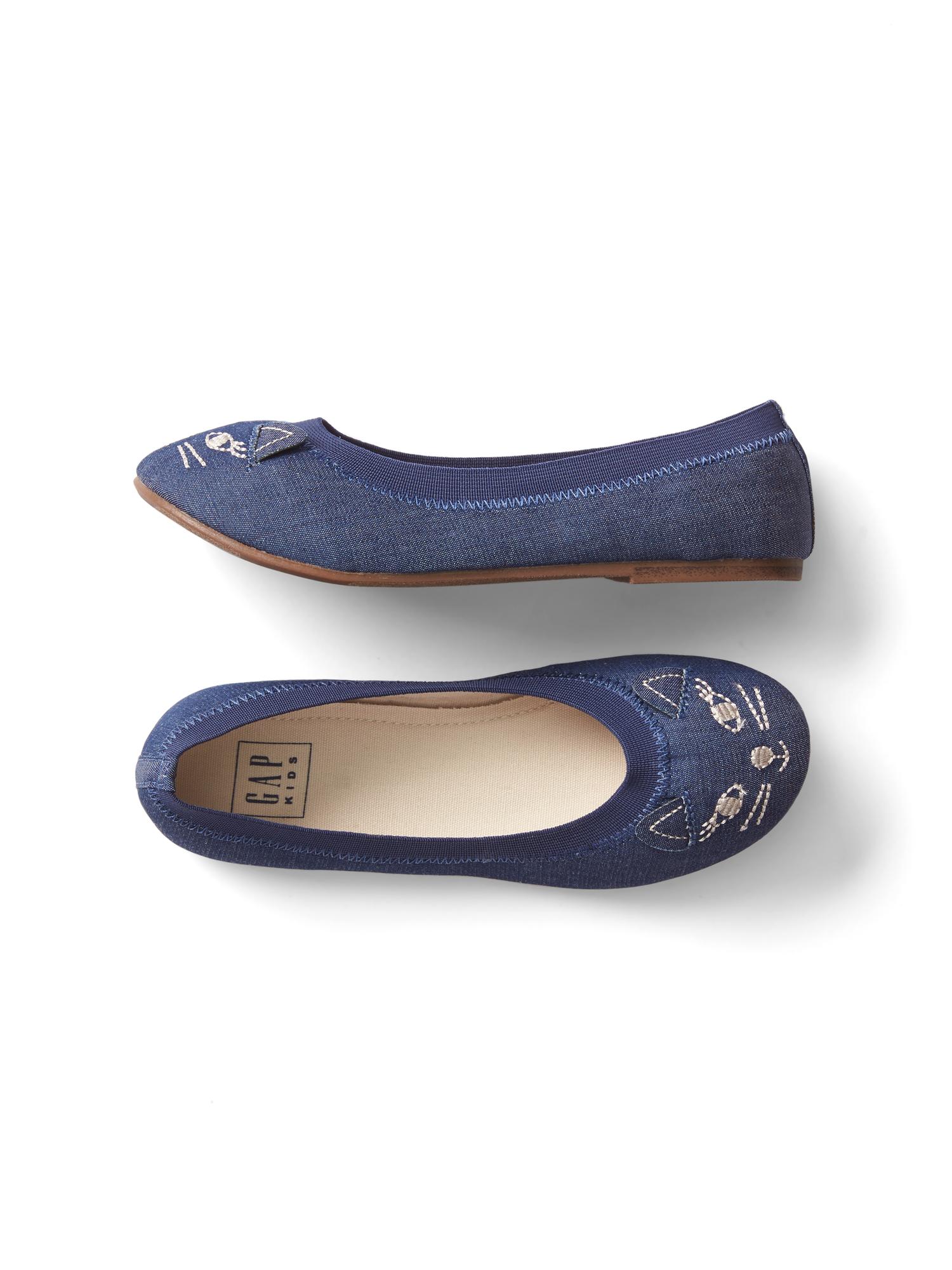 Cat Chambray Ballet Flats Gap