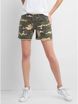 Camo denim sales shorts womens