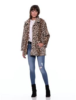 Gap leopard faux deals fur coat