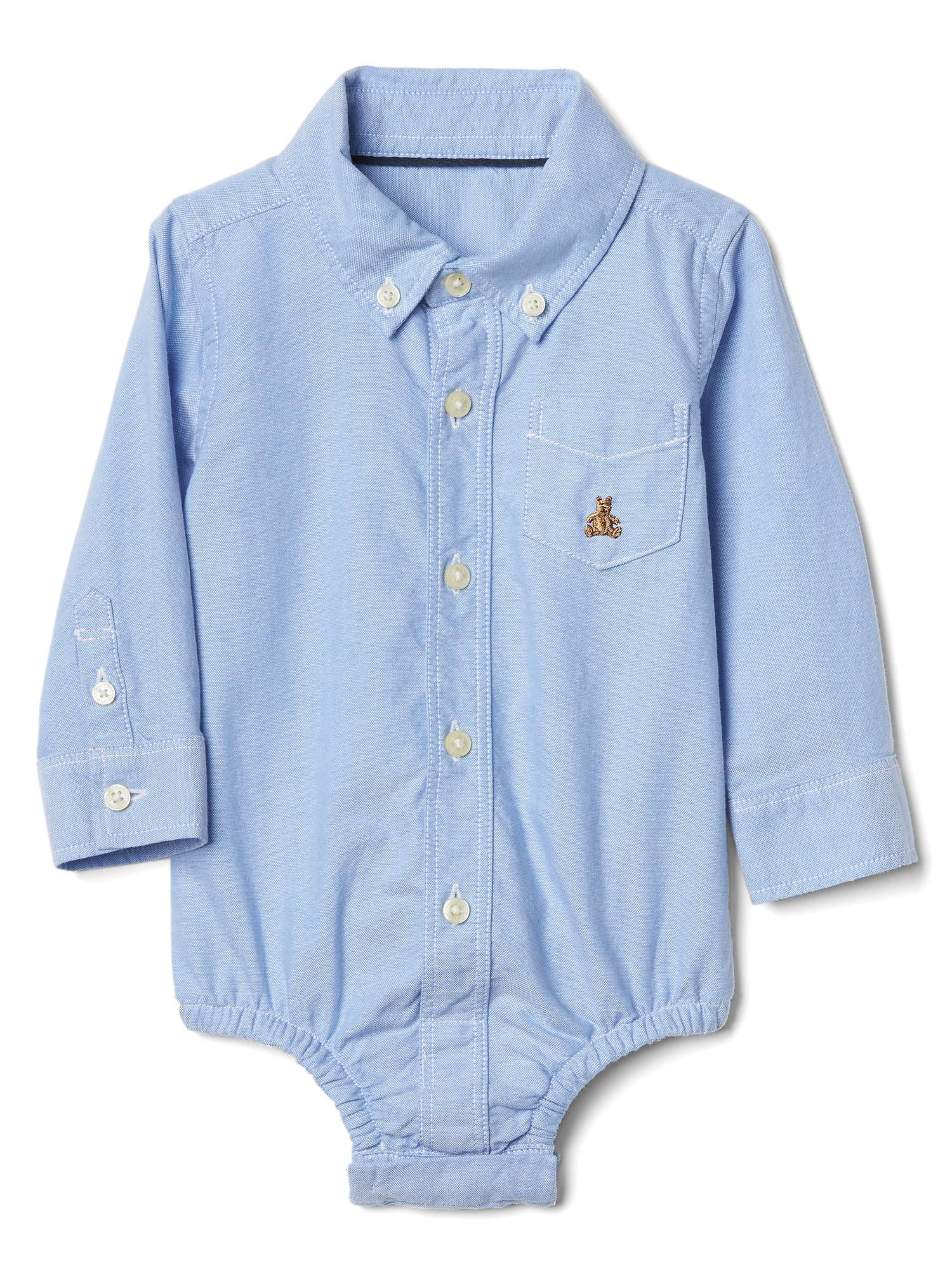 Baby Oxford Button-Up Bodysuit | Gap