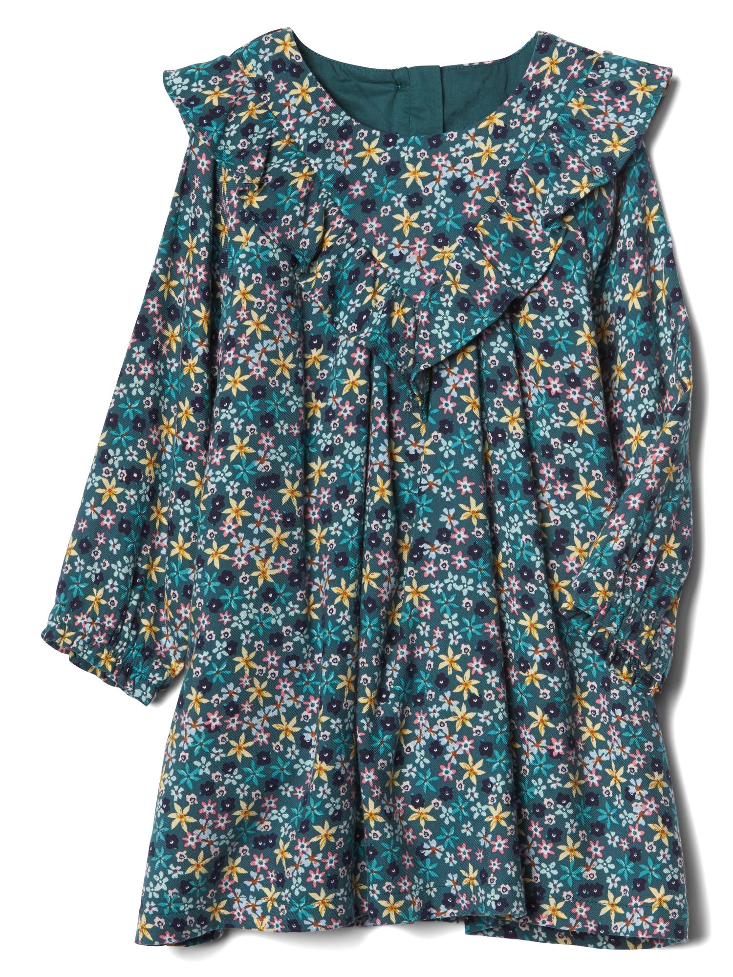 Floral long sleeve ruffle dress | Gap