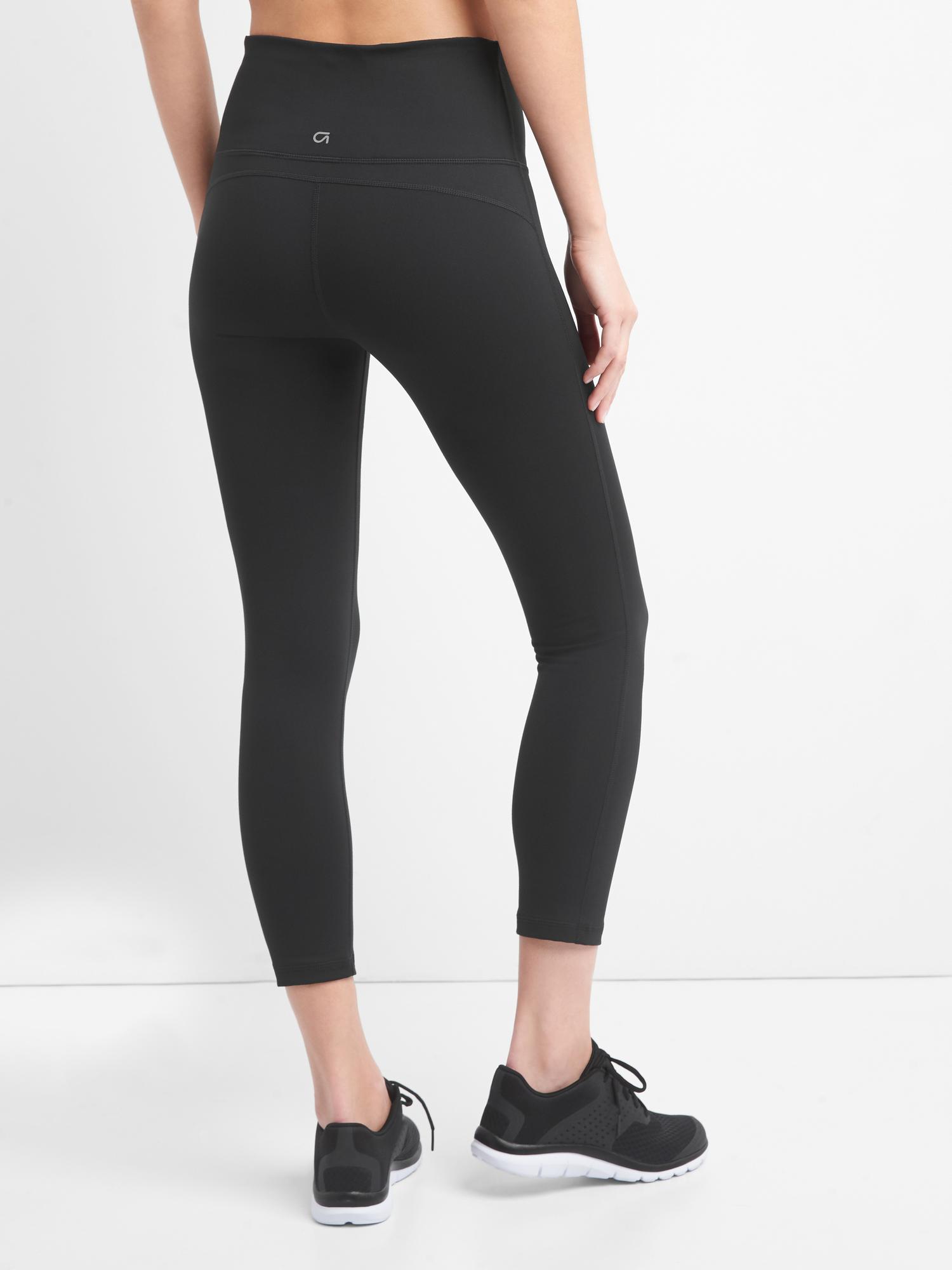 GapFit High Rise Blackout Stripe Print 7/8 Leggings