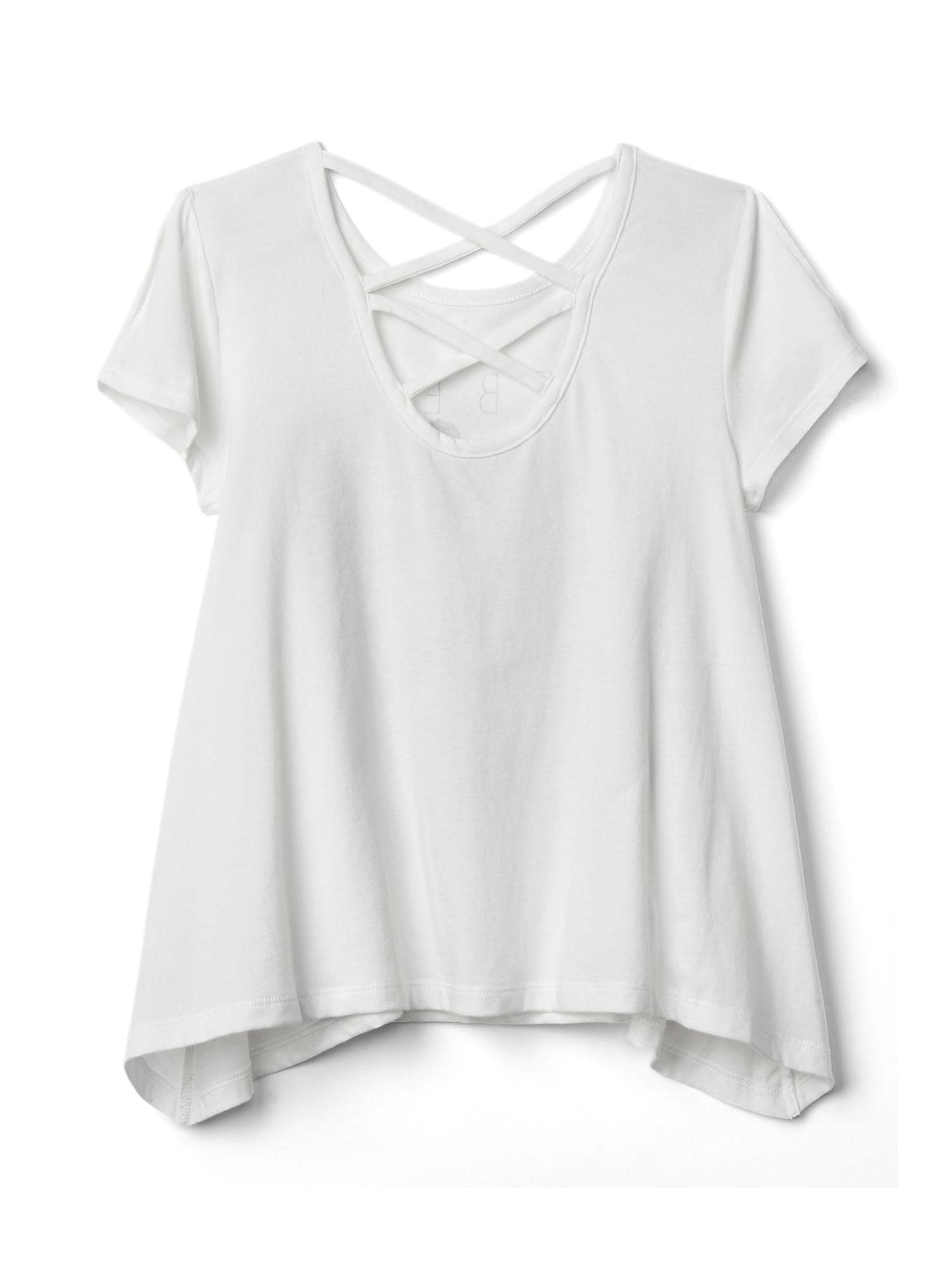 Women's Cross Back Tee - Open Back Relaxed Fit Top