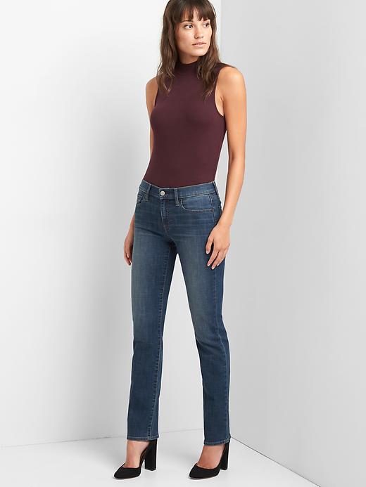 Image number 3 showing, Mid Rise Classic Straight Jeans