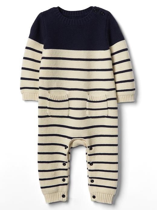 1 of 8 showing, with the color dark night of product Baby Brannan Stripe One-Piece