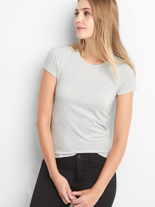 View large product image 1 of 1. Stripe featherweight crewneck tee