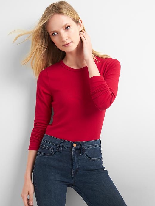 1 of 8 showing, with the color russian red of product Modern Crewneck T-Shirt