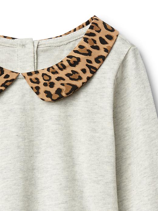 View large product image 2 of 2. Woven collar long sleeve tee